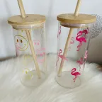 bedrucktes Glas-Trinkbecher, nicht spülmachinenfest