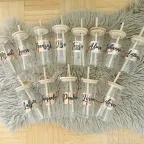 Kleinserie - zweifarbig bedruckte (Spiegelfolie) Glas-Trinkbecher, nicht spülmachinenfest