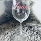 bedrucktes Wein-Glas, nicht spülmachinenfest