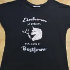 Mehrfarbig (teilweise Spiegel- & Glitzerfolie) T-Shirt mit Logo & Namen
